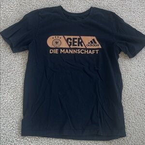 Adidas Germany Black and Gold Graphic Tee for Men